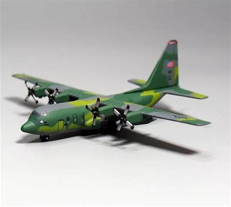 1400 Scale Us Air Force Lockheed C 130h Hercules Transport Plane Metal Model Eur 7036