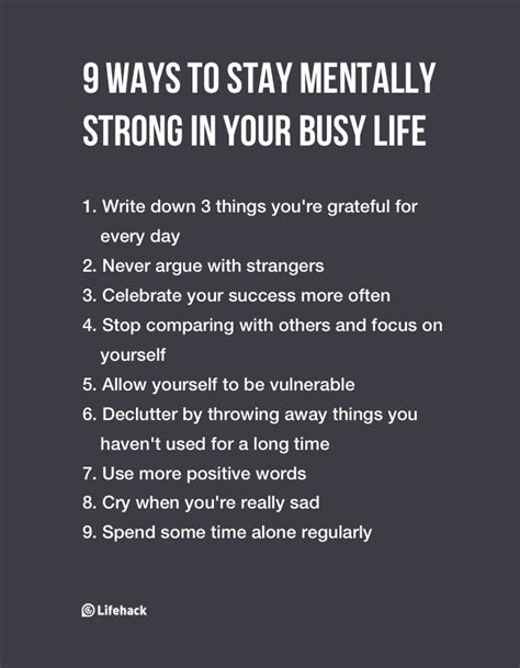 9 Ways To Stay Mentally Strong In Your Busy Life Inspirational Quotes