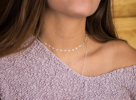 Dainty Choker Necklace In K Gold Filled Or Silver Choker Etsy