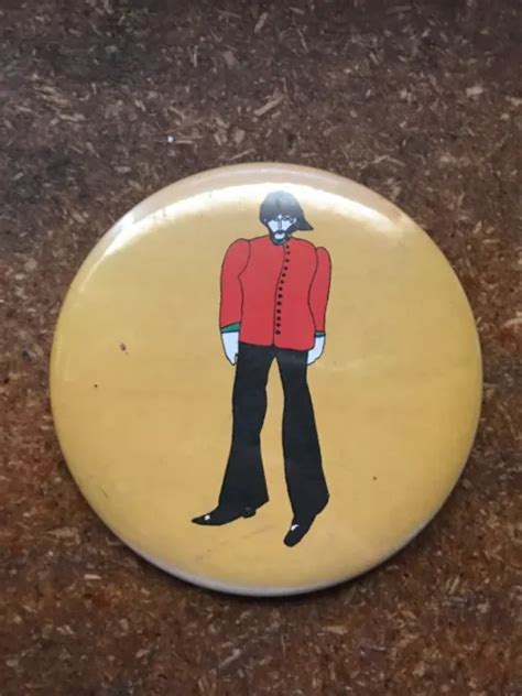 Vintage 1968 Beatles Yellow Submarine George Harrison Pin Badge