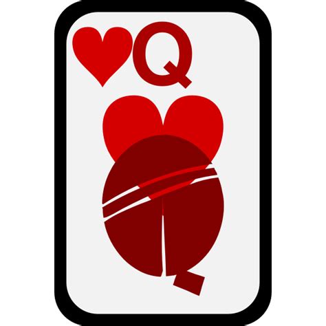 Queen Of Hearts Funky Playing Card Vector Clip Art Free Svg