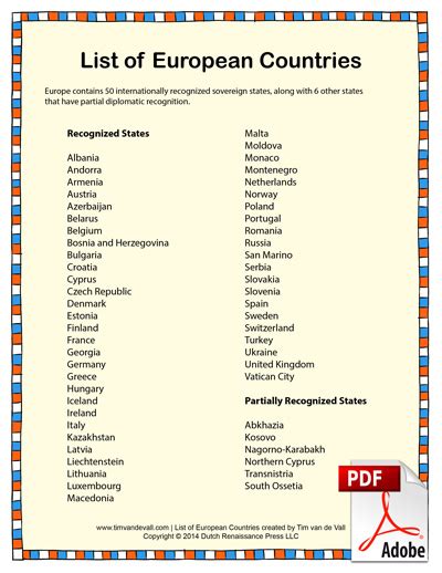 List Of European Countries Social Studies Pdf Study Guide