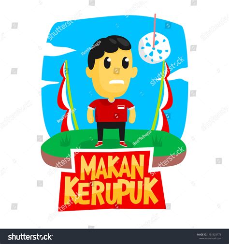 Makan Kerupuk Indonesian Independence Day Cracker Stock Vector Royalty