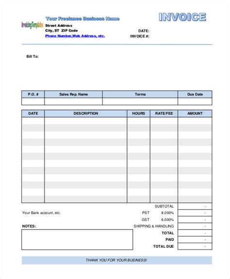 Free 7 Job Invoice Templates In Ms Word Pdf