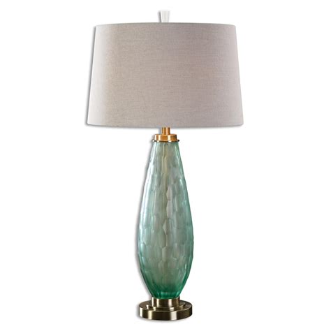 Uttermost Table Lamps 27003 Lenado Sea Green Glass Table Lamp Esprit Decor Home Furnishings