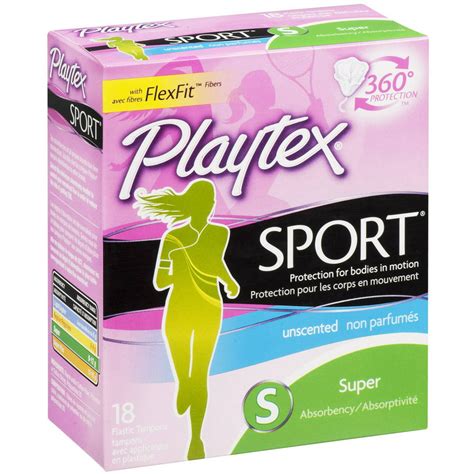 Playtex Unscented Super Sport Tampons 18 Ct Pack Of 6