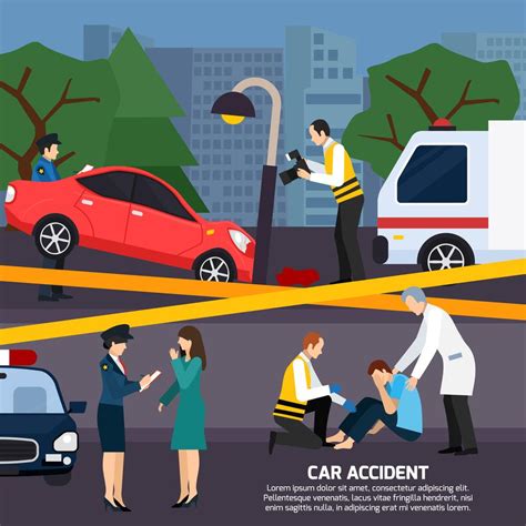 Car Accident Flat Style Illustration 482709 Vector Art At Vecteezy