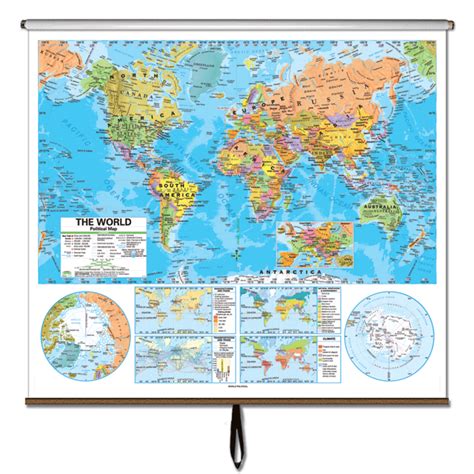 Classroom World Map World Advanced Political Framed Wall Map Silver Bank Home Com