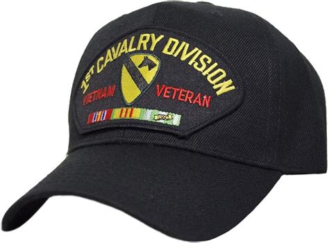 Military Productions 1st Cavalry Division Vietnam Veteran Cap Black At