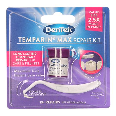 Dentek Temparin Max Repair Kit For Caps And Fillings Carewell