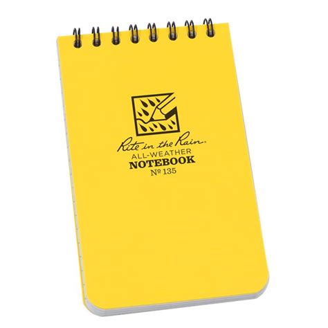 Rite In The Rain 135 Top Spiral 3x5 Notebook Yellow Offbase Supply