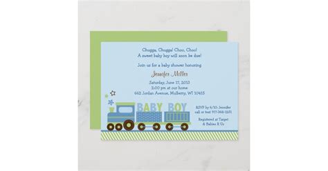 Cute Train Baby Shower Invitation Zazzle