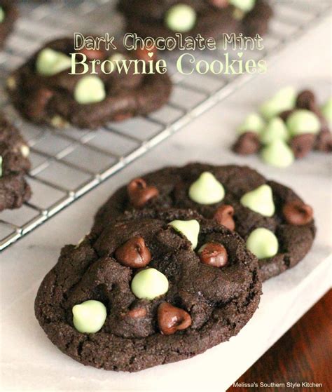 Dark Chocolate Mint Brownie Cookies