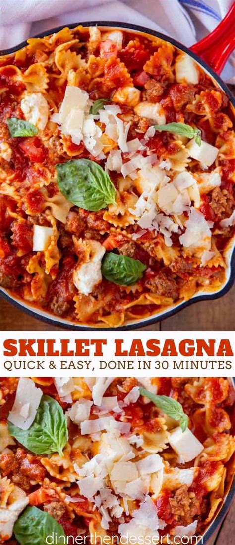 Easy Skillet Lasagna Dinner Then Dessert