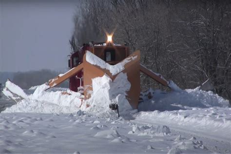 This Train With A Giant Plow On It Becomes The Ultimate Snow Clearing