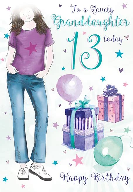 Granddaughter 13th Birthday Card Teenage Celebrations Monisha London