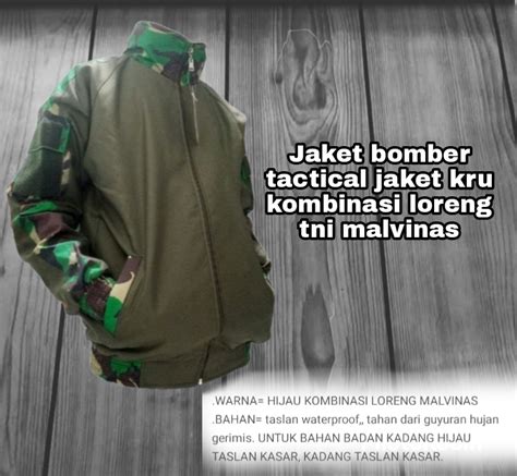 Original Jaket Bomber Tactical Jaket Kru Kombinasi Loreng Tni