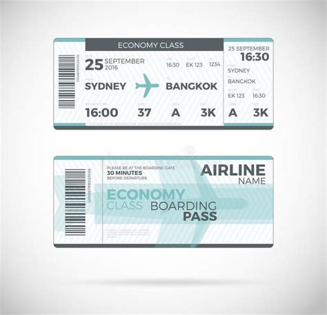 Airline Boarding Pass Ticket Vector Illustration Royalty Free Illustration In Boarding