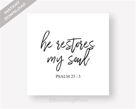 Psalm 23 Kjv Bible Verse Printable Wall Art Scripture Wall Etsy