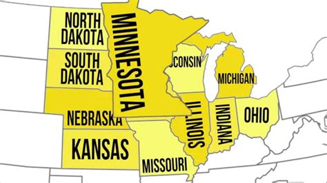 Midwest Region Map With Capitals