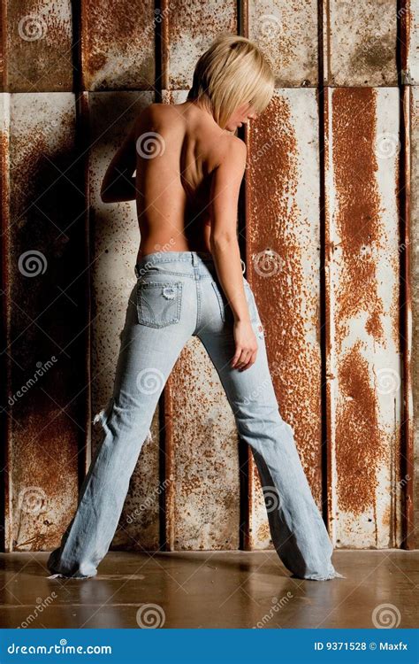 Woman In Blue Jeans Stock Photo Image Of Jeans Glamorous