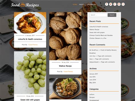 Food Recipes Wordpress Theme Wordpress Org