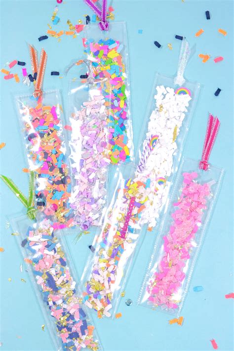 Make Your Own Confetti Bookmarks Ideias Para Artesanato Trabalhos