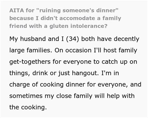 Woman Who Doesnt Eat Gluten Makes A Scene At Family Dinner After The