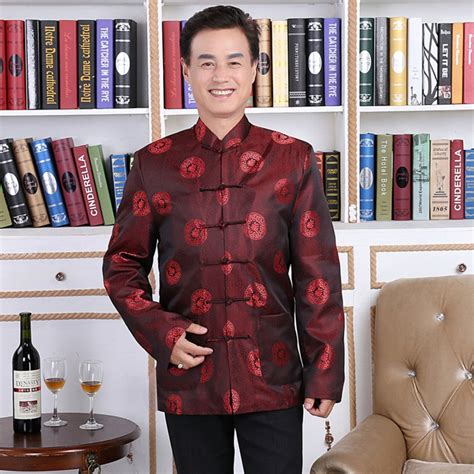 Zhongshan Suit Men Cheongsam Top Add Cotton Vintage Clothing Winter