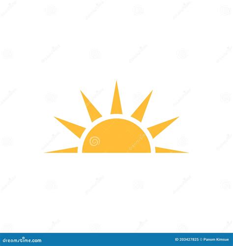 A Half Sun Is Setting Downwards Icon Vector Sunset Concept For Graphic