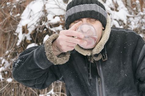 Drinking Water In Winter Stock Image Image Of Drinking 128783055