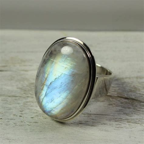 Reserved Antonia Huge Rainbow Moonstone Ring Oval Shape With Etsy