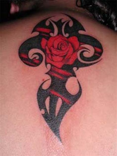 50 free cross tattoos + the meaning and difference between crosses. Tribal Cross And Rose Tattoo Picture For Girls