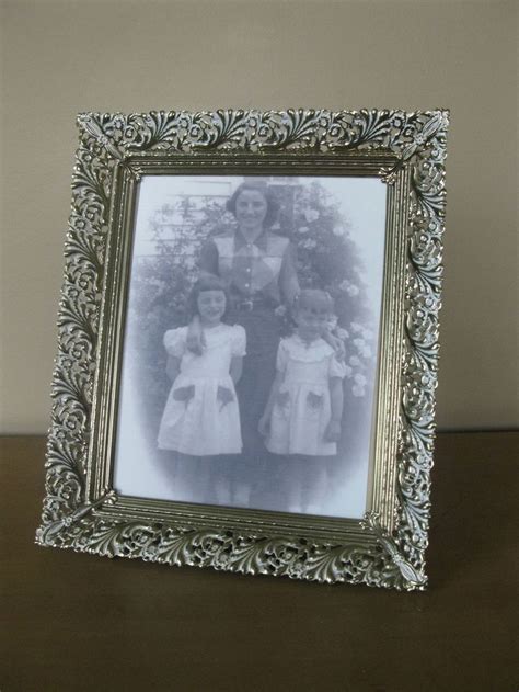 White Washed Gold Filigree Picture Frame Ornate Picture Frame 8 X 10