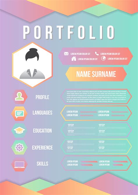Portfolio Resume Infographics Profile Present Template Modern Design