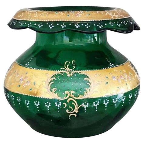 Antique Bohemian Gilt Enameled Vase Attributed To Moser Glassworks For Sale At 1stdibs