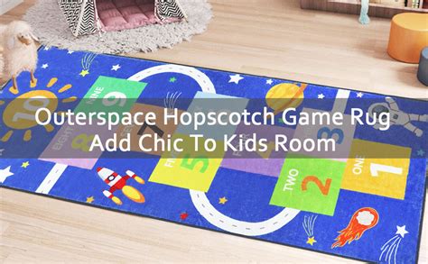 Capslpad Hopscotch Rug Outer Space Kids Rug Fun Educational