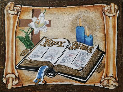 Open Bible Painting By Linda Shelton