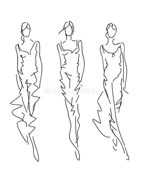 Sketch Fashion Poses Stock Illustration Illustration Of Mannequin