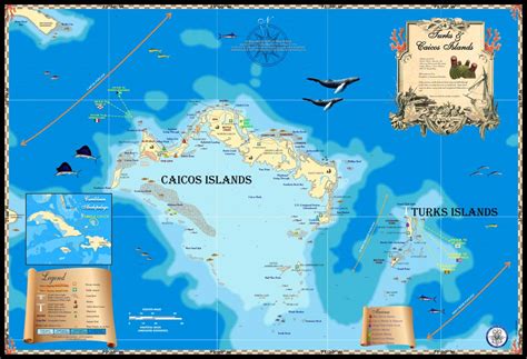 Turks Caicos Islands Map Island Map Store