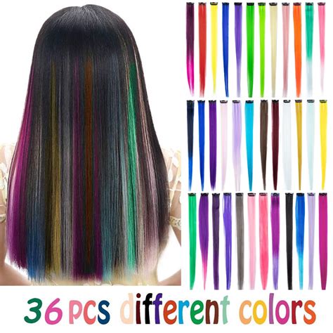 Sayfut Colored Clip In Hair Extensions Colorful Straight Long Hair