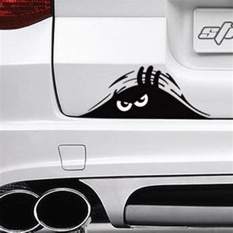 Funny Peeking Monster Eyes For Jdm Car Bumper Window Vinyl Decal Black