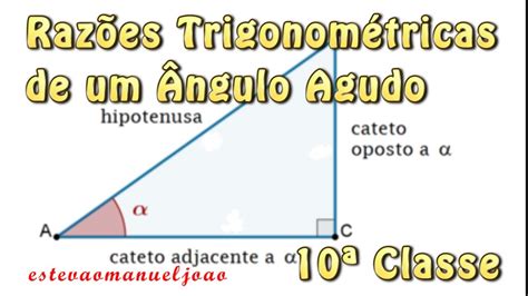 Razões Trigonométricas de um Ângulo Agudo Razões Trigonométricas de