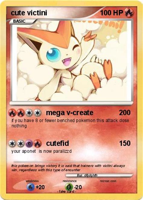 Pokémon Cute Victini 1 1 Mega V Create My Pokemon Card