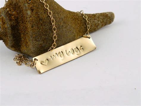 Custom Personalized 14k Gold Bar Necklace 14k Gold Filled Etsy