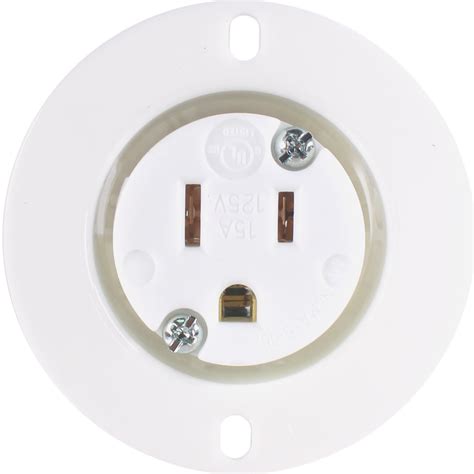 15 Amp 125 Volt Flanged Power Outlet Receptacle Plug Nema 5 15r 5