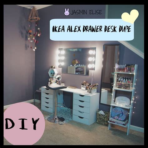 Ikea vanity desk and makeup organization. HOW TO IKEA ALEX DRAWER DESK DUPE DIY! - YouTube | Ikea ...