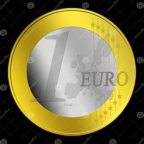 1 Euro Coin Stock Illustration Illustration Of Metal 8716613