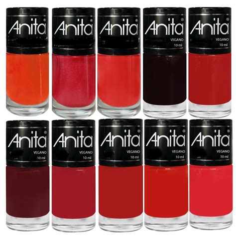 Esmalte Anita Coleção Vermelhos Clássicos Com 10 Cores Shopee Brasil