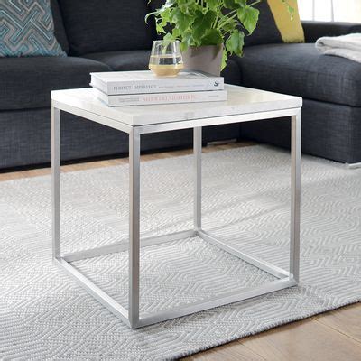 This table is also available with a matching square coffee table, rectangular coffee table. Cadre Marble Side Table White | dwell - £229 | Living room side table, White side tables, Marble ...